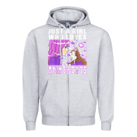 Heather Grey anime cat anime stuff Zipper Hoodie - lanVoArt