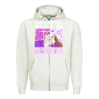 Oatmeal Heather anime cat anime stuff Zipper Hoodie - lanVoArt