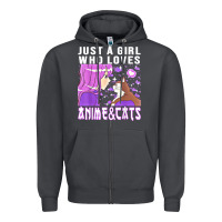 Smoke anime cat anime stuff Zipper Hoodie - lanVoArt