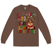 Chestnut just a girl who loves reindeers Long Sleeve Tee - CowGirlArtShop
