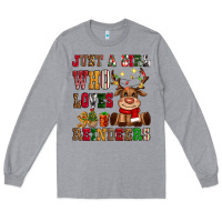Just A Girl Who Loves Reindeers Long Sleeve Tee | Teevron