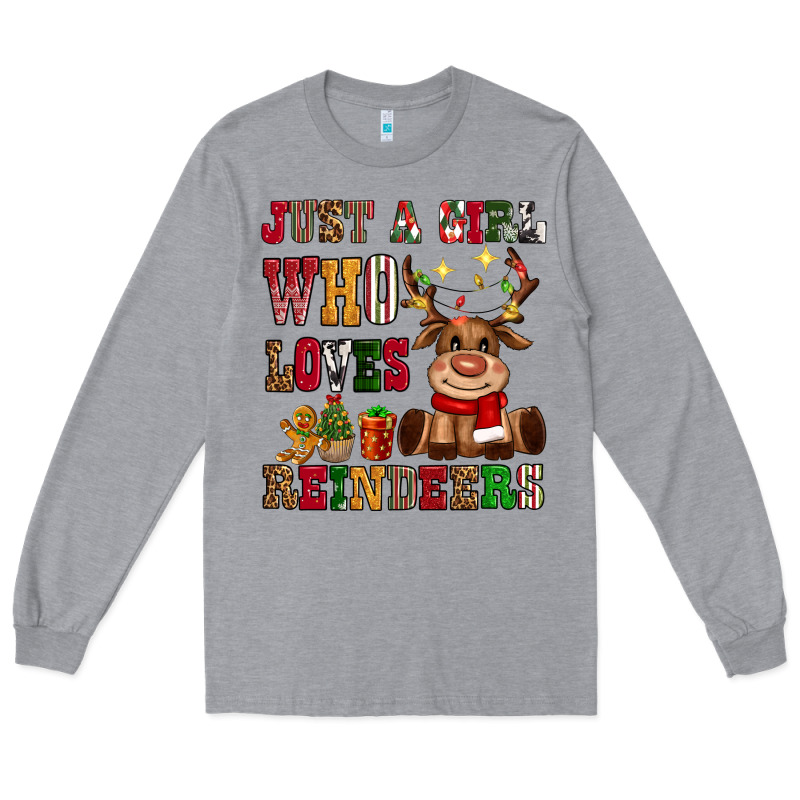 Just A Girl Who Loves Reindeers Long Sleeve Tee by CowGirlArtShop | Teevron