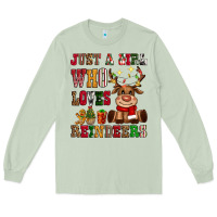 Matcha just a girl who loves reindeers Long Sleeve Tee - CowGirlArtShop