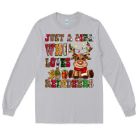 Moon Dust just a girl who loves reindeers Long Sleeve Tee - CowGirlArtShop