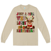 Mushroom just a girl who loves reindeers Long Sleeve Tee - CowGirlArtShop
