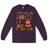 Plum just a girl who loves reindeers Long Sleeve Tee - CowGirlArtShop