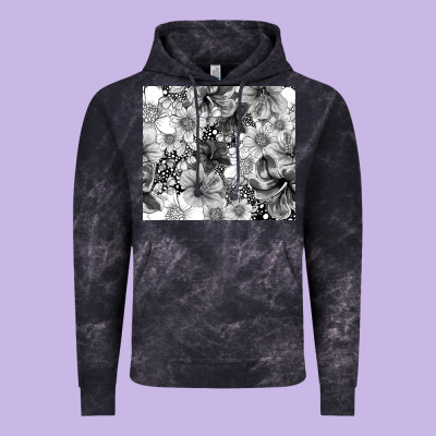 Black And White Floral Vintage Hoodie Designed By Tumblerdesignbyshophia