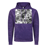 Cloud Purple black and white floral Vintage Hoodie - TumblerDesignByShophia