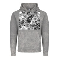Cloud Rock black and white floral Vintage Hoodie - TumblerDesignByShophia