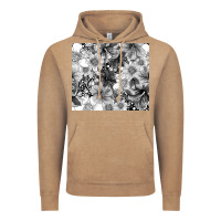 Vintage Coffee black and white floral Vintage Hoodie - TumblerDesignByShophia