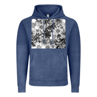 Vintage Denim black and white floral Vintage Hoodie - TumblerDesignByShophia