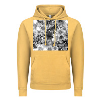 Vintage Mustard black and white floral Vintage Hoodie - TumblerDesignByShophia