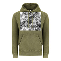 Vintage Olive black and white floral Vintage Hoodie - TumblerDesignByShophia