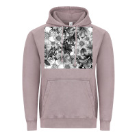 Vintage Zinc black and white floral Vintage Hoodie - TumblerDesignByShophia