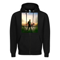 Black green arrow Zipper Hoodie - lanVoArt