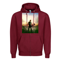 Burgundy green arrow Zipper Hoodie - lanVoArt