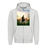Dove Grey green arrow Zipper Hoodie - lanVoArt
