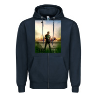 Navy green arrow Zipper Hoodie - lanVoArt