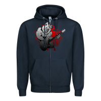 Navy Guitar Player Gift Guitarist Guitar Zipper Hoodie - lanVoArt