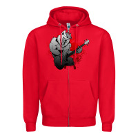 Red Guitar Player Gift Guitarist Guitar Zipper Hoodie - lanVoArt