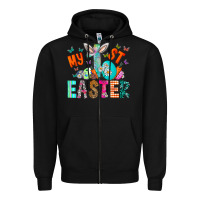 Black My 1st Easter Zipper Hoodie - CowhideDigitalArt