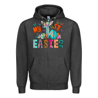Charcoal Heather My 1st Easter Zipper Hoodie - CowhideDigitalArt