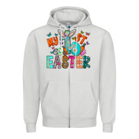 Dove Grey My 1st Easter Zipper Hoodie - CowhideDigitalArt
