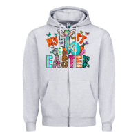 Heather Grey My 1st Easter Zipper Hoodie - CowhideDigitalArt