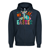 Navy My 1st Easter Zipper Hoodie - CowhideDigitalArt