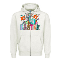 Oatmeal Heather My 1st Easter Zipper Hoodie - CowhideDigitalArt