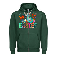 Sports Green My 1st Easter Zipper Hoodie - CowhideDigitalArt