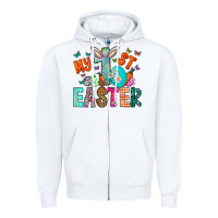 White My 1st Easter Zipper Hoodie - CowhideDigitalArt