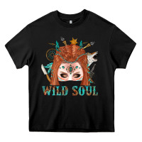 Black Western İndian Wild Soul With Braid Hair Woman Heavy Core Tee - BundleAndBundleShop