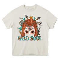 Cream Western İndian Wild Soul With Braid Hair Woman Heavy Core Tee - BundleAndBundleShop