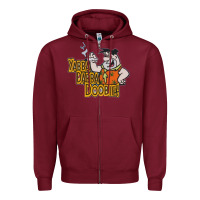 Burgundy yabba dabba doobie! Zipper Hoodie - lanVoArt
