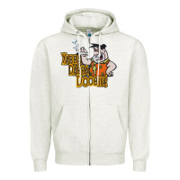 Oatmeal Heather yabba dabba doobie! Zipper Hoodie - lanVoArt