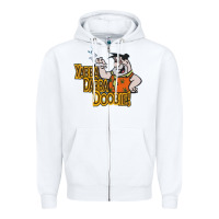 White yabba dabba doobie! Zipper Hoodie - lanVoArt