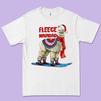 Fleece Navidad Alpaca Premium Tee Designed By Lillyallendesigns