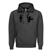 Charcoal Heather zyzz sadkunt sickkunt gym bodybuilding motivational aesthetic veni vid Zipper Hoodie - lanVoArt