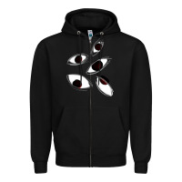 Black weirdcore staring Zipper Hoodie - lanVoArt