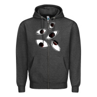 Charcoal Heather weirdcore staring Zipper Hoodie - lanVoArt