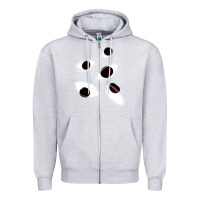 Heather Grey weirdcore staring Zipper Hoodie - lanVoArt