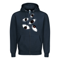 Navy weirdcore staring Zipper Hoodie - lanVoArt