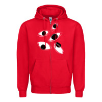 Red weirdcore staring Zipper Hoodie - lanVoArt