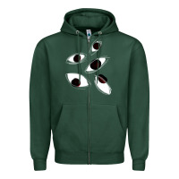 Sports Green weirdcore staring Zipper Hoodie - lanVoArt