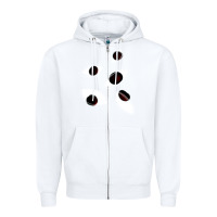 White weirdcore staring Zipper Hoodie - lanVoArt