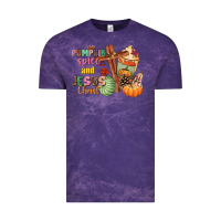 Cloud Purple Pumpkin spice and Jesus christ Vintage Tee - NancyCooperArtShop