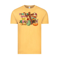 Vintage Mustard Pumpkin spice and Jesus christ Vintage Tee - NancyCooperArtShop