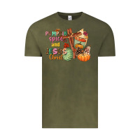 Vintage Olive Pumpkin spice and Jesus christ Vintage Tee - NancyCooperArtShop