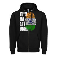 Black IT'S IN MY DNA India Flag Indian Zipper Hoodie - lanVoArt